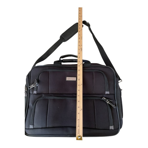 Kenneth Cole Reaction Black Laptop Briefcase Messenger Bag – Fits 15" Laptop - Picture 8 of 8